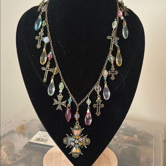 Multicolor Cross Pendant Necklace